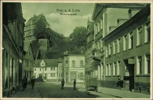 Ak Diez im Rhein Lahn Kreis Rheinland Pfalz, Partie in der Wilhelmstraße, Restaurant