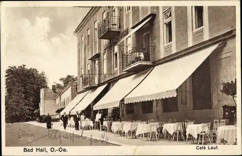 Ak Bad Hall in Oberösterreich, Café Lauf, Hotel Stadt Wien