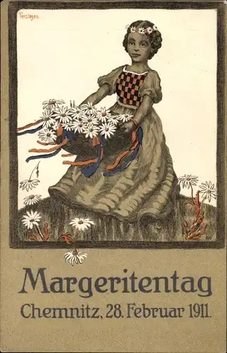 Künstler Ak Terstegen, Chemnitz in Sachsen, Margeritentag am 28. Februar 1911