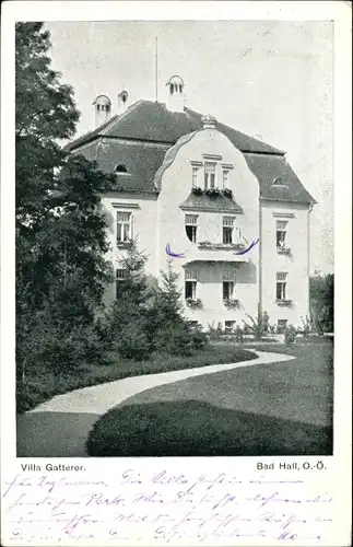 Ak Bad Hall in Oberösterreich, Villa Gatterer, Außenansicht vom Garten