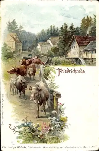 Ak Friedrichroda in Thüringen, schöne Detailansicht