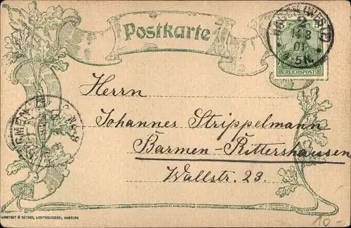 Präge Wappen Ak Hagen in Westfalen Ruhrgebiet, Blick auf Stadt und Kirche