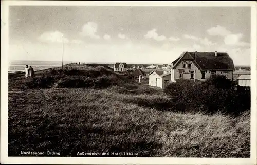 Ak Sankt Peter Ording in Nordfriesland, Außendeich und Hotel Utholm