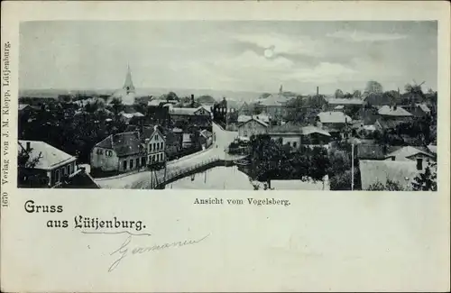 Mondschein Ak Lütjenburg in Schleswig Holstein, Ansicht vom Vogelsberg