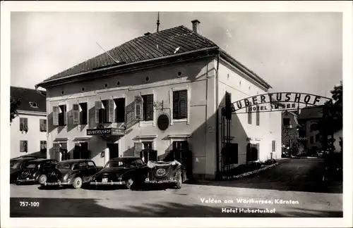 Ak Velden am Wörther See in Kärnten, Hotel Hubertushof, Autos
