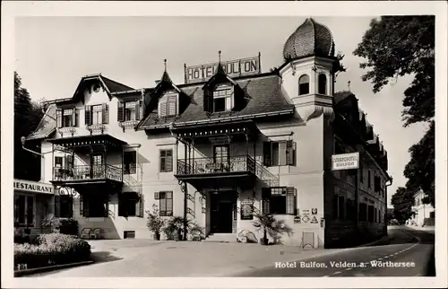 Ak Velden am Wörther See in Kärnten, Hotel Bulfon, Vorderansicht