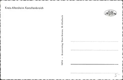 Ak Korschenbroich am Niederrhein, Kreis Altersheim, Außenansicht vom Garten