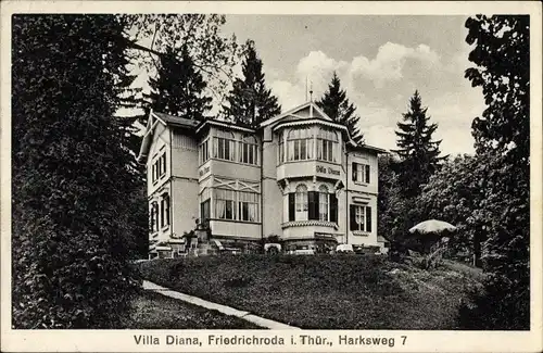 Ak Friedrichroda im Thüringer Wald, Villa Diana, Außenansicht vom Garten