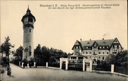 Ak Glauchau an der Zwickauer Mulde in Sachsen, König Georg Stift, Genesungsheim im Rümpf Walde