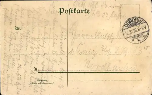 Litho Luisenthal im Landkreis Gotha Thüringer Wald, Forsthaus Langenburg, Ruine Käfernburg