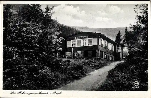 Ak Karpacz Krummhübel Riesengebirge Schlesien, Melzergrundbaude, Schronisko Nad Mała Łomniczką