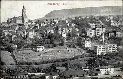 Ak Annaberg Buchholz Erzgebirge, Panoramablick auf die Stadt