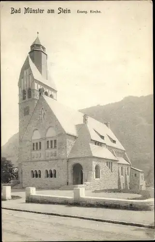 Ak Bad Münster am Stein Ebernburg Bad Kreuznach, Blick auf die evangelische Kirche