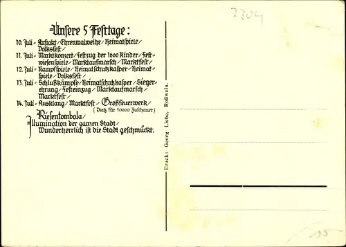 Künstler Ak Roßwein in Sachsen, 100 Jahre Roßweiner Schulfest 1937, Blumenkranz, Wappen