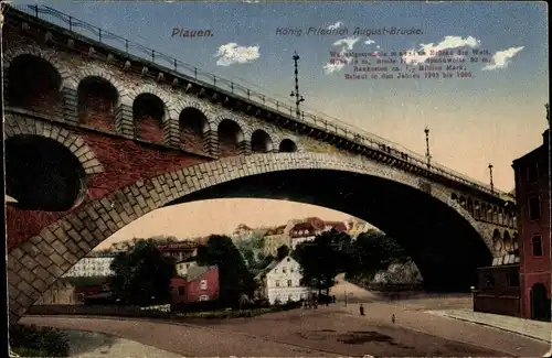 Ak Plauen im Vogtland, König Friedrich August Brücke