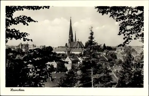 Ak Hainichen in Sachsen, Blick auf Stadt und Kirche