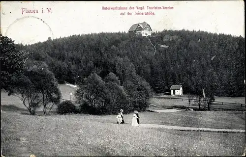 Ak Plauen im Vogtland, Unterkunftshaus des Touristen Vereins auf der Tennerahöhe