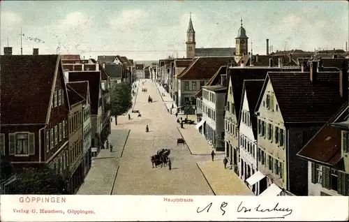 Ak Göppingen in Baden Württemberg, Blick in die Hauptstraße