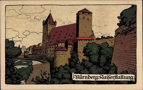 Steindruck Ak Nürnberg in Mittelfranken Bayern, Ansicht von der Kaiserstallung