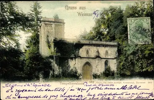 Ak Weimar in Thüringen, schöne Detailansicht