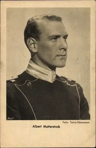 Ak Schauspieler Albert Matterstock, Portrait in Uniform, Ross Verlag 