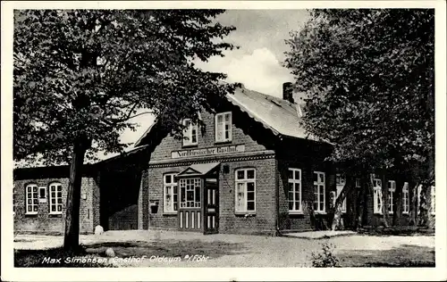 Ak Oldsum Insel Föhr in Nordfriesland, Nordfriesischer Gasthof, Inh. Max Simonsen