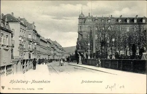 Ak Neuenheim Heidelberg am Neckar, Brückenstraße, Straßenpartie