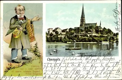 Ak Chemnitz in Sachsen, schöne Detailansicht