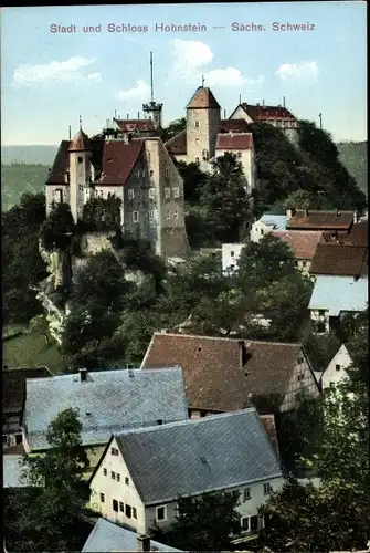 Ak Hohnstein in der Sächsischen Schweiz, schöne Detailansicht