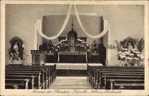 Ak Hamburg Altona, Inneres der Theresien Kapelle, Altar