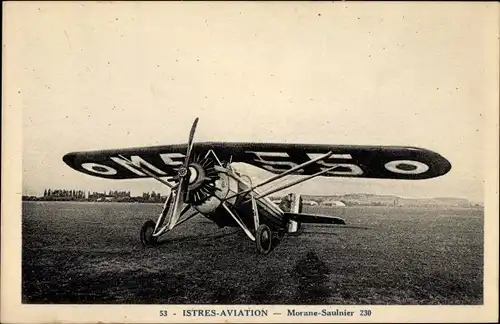 Ak Istres Bouches du Rhône, Morane Saulnier 230, Französisches Militärflugzeug