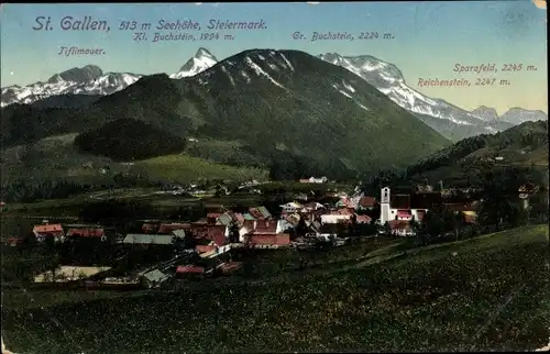 Ak Sankt Gallen in der Steiermark, schöne Detailansicht