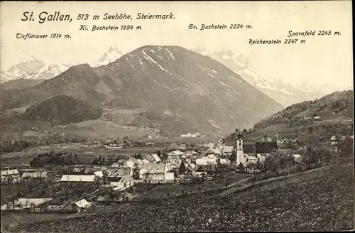 Ak Sankt Gallen in der Steiermark, schöne Detailansicht