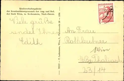 Ak Seebenstein in Niederösterreich, schöne Detailansicht