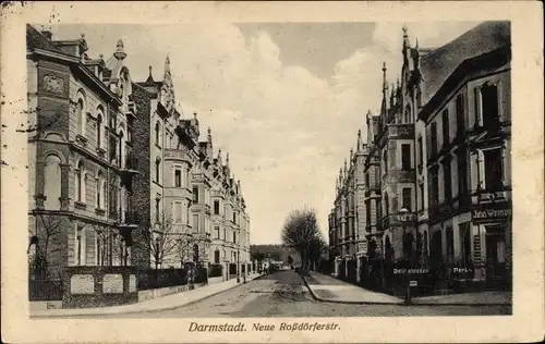 Ak Darmstadt in Hessen, Neue Roßdörfer Straße, Handlung von Julius Weinmann