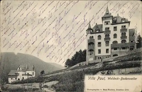 Ak Badenweiler im Kreis Breisgau Hochschwarzwald, Sanatorium Waldeck, Villa Paul