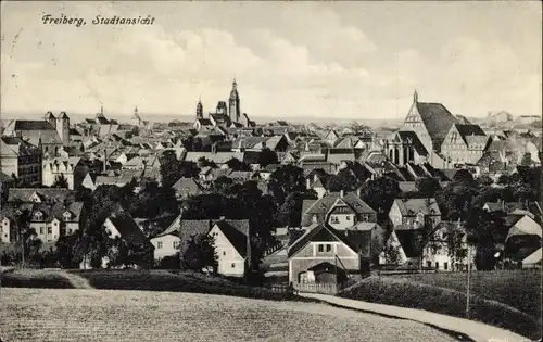 Ak Freiberg im Kreis Mittelsachsen, Panoramablick auf die Stadt