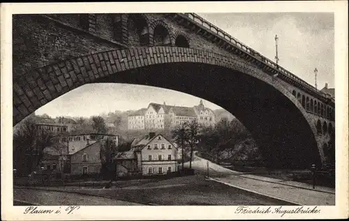 Ak Plauen im Vogtland, Blick auf die Friedrich August Brücke