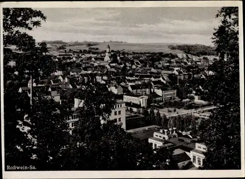 Ak Roßwein im Mittelsächsischen Bergland, Panoramablick auf die Stadt