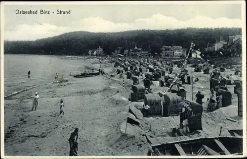 Ak Ostseebad Binz auf Rügen, schöne Detailansicht