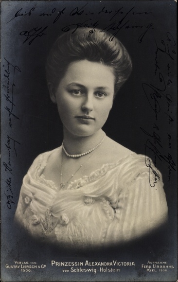 Ak Alexandra Viktoria von Schleswig Holstein Sonderburg Glücksburg