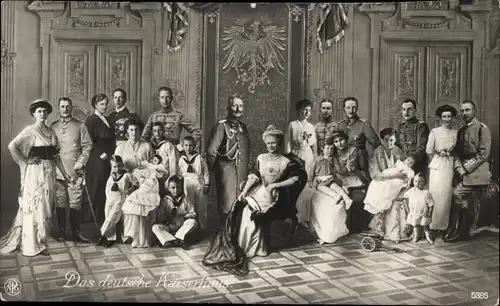 Ak Das deutsche Kaiserhaus, Kaiser Wilhelm II. von Preußen, Kaiserin Auguste Viktoria, NPG 5385