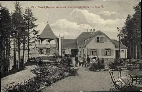 Ak Bad Wildbad im Kreis Calw Baden Württemberg, Restauration auf dem Sommerberg, Gäste