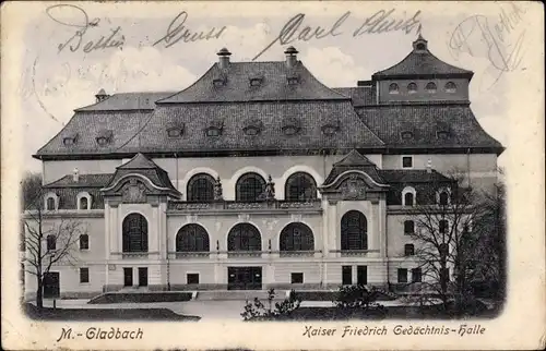 Ak Mönchengladbach in Nordrhein Westfalen, Kaiser Friedrich Gedächtnishalle