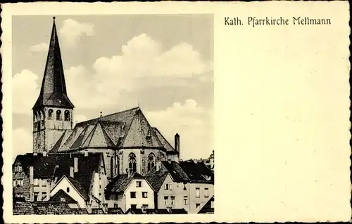 Ak Mettmann NRW, Katholische Pfarrkirche, Außenansicht