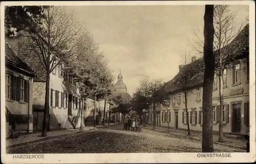 Ak Harzgerode im Harz, Oberstraße, Straßenpartie