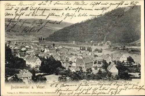 Ak Bodenwerder in Niedersachsen, Panoramablick auf die Stadt