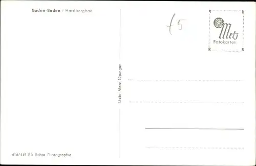 Ak Baden Baden im Stadtkreis Baden Württemberg, Hardbergbad, Parkplatz, Sprungturm, Panorama vom Ort