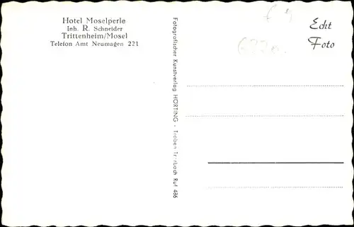 Ak Trittenheim in Rheinland Pfalz, Hotel Moselperle, Inh. R. Schneider, Panorama vom Ort