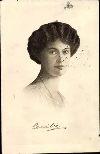 Künstler Ak Kronprinzessin Cecilie von Preußen, Portrait